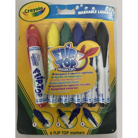 6 Flip Top Markers